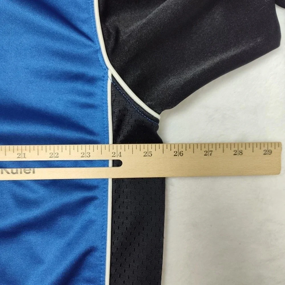 Vintage Nike‎ Basketball Polo Shirt Men XL Blue Black Y2K Colorblock Mesh Jersey
